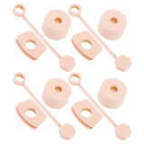 4 Set Silicone Spill Proof Stopper Set Tumbler Accessories Including Straw Cover Cap Square Leak Stopper Round Lid Stopper Plug Pink