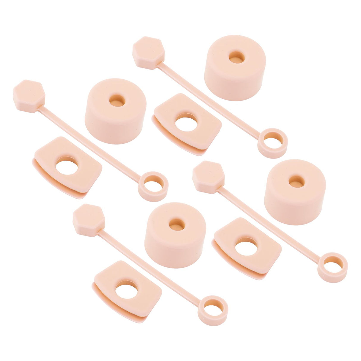 4 Set Silicone Spill Proof Stopper Set Tumbler Accessories Including Straw Cover Cap Square Leak Stopper Round Lid Stopper Plug Pink