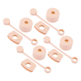 4 Set Silicone Spill Proof Stopper Set Tumbler Accessories Including Straw Cover Cap Square Leak Stopper Round Lid Stopper Plug Pink - Side View