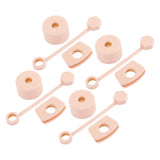 4 Set Silicone Spill Proof Stopper Set Tumbler Accessories Including Straw Cover Cap Square Leak Stopper Round Lid Stopper Plug Pink - Top-Down View