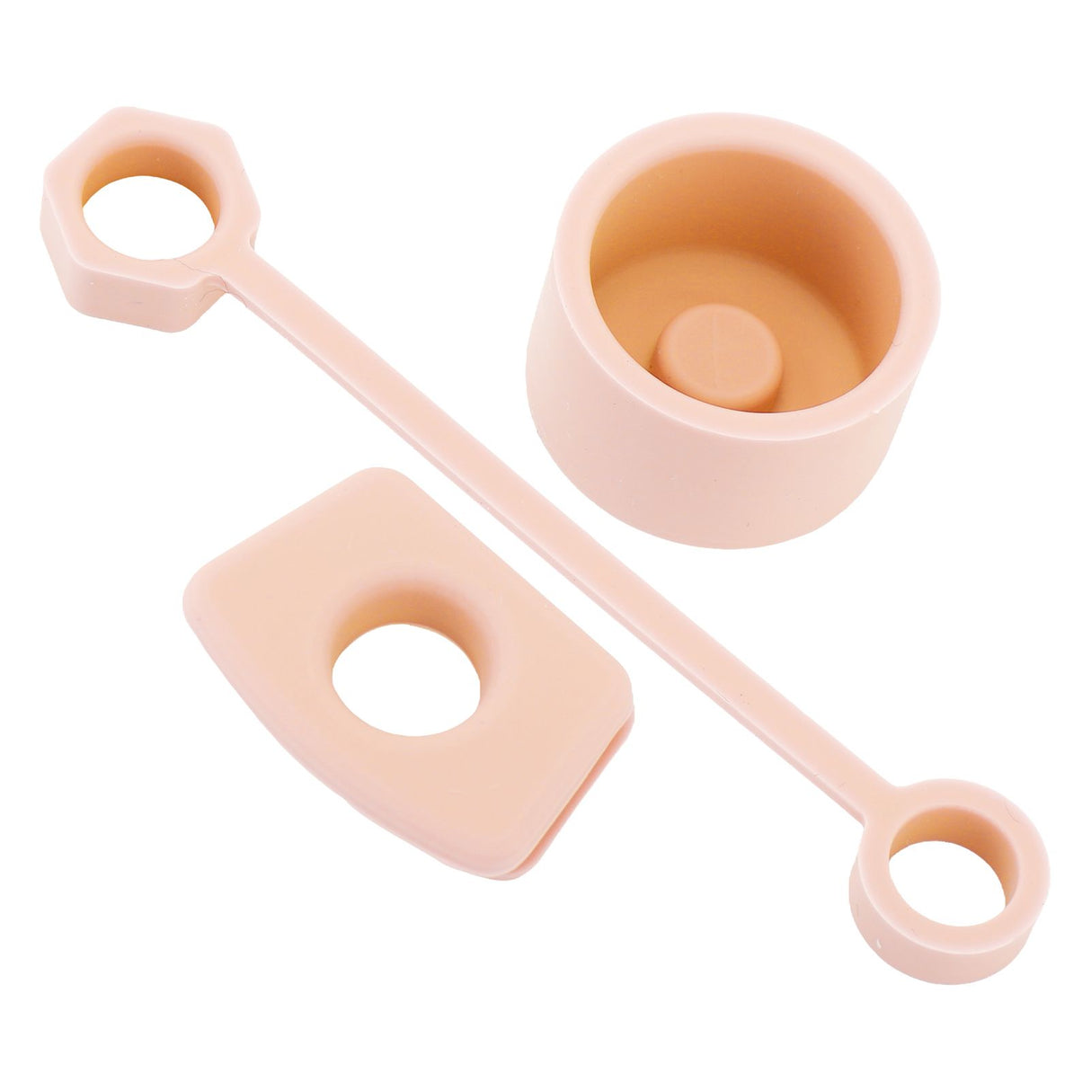 4 Set Silicone Spill Proof Stopper Set Tumbler Accessories Including Straw Cover Cap Square Leak Stopper Round Lid Stopper Plug Pink