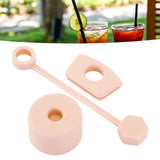 4 Set Silicone Spill Proof Stopper Set Tumbler Accessories Including Straw Cover Cap Square Leak Stopper Round Lid Stopper Plug Pink - Extra Image