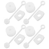 4 Set Silicone Spill Proof Stopper Set Tumbler Accessories Including Straw Cover Cap Square Leak Stopper Round Lid Stopper Plug Transparent White
