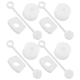4 Set Silicone Spill Proof Stopper Set Tumbler Accessories Including Straw Cover Cap Square Leak Stopper Round Lid Stopper Plug Transparent White