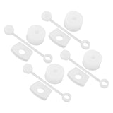 4 Set Silicone Spill Proof Stopper Set Tumbler Accessories Including Straw Cover Cap Square Leak Stopper Round Lid Stopper Plug Transparent White