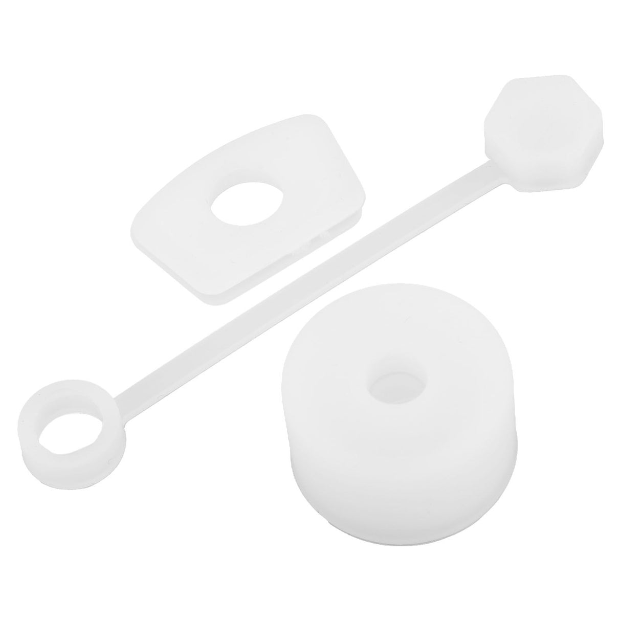 4 Set Silicone Spill Proof Stopper Set Tumbler Accessories Including Straw Cover Cap Square Leak Stopper Round Lid Stopper Plug Transparent White