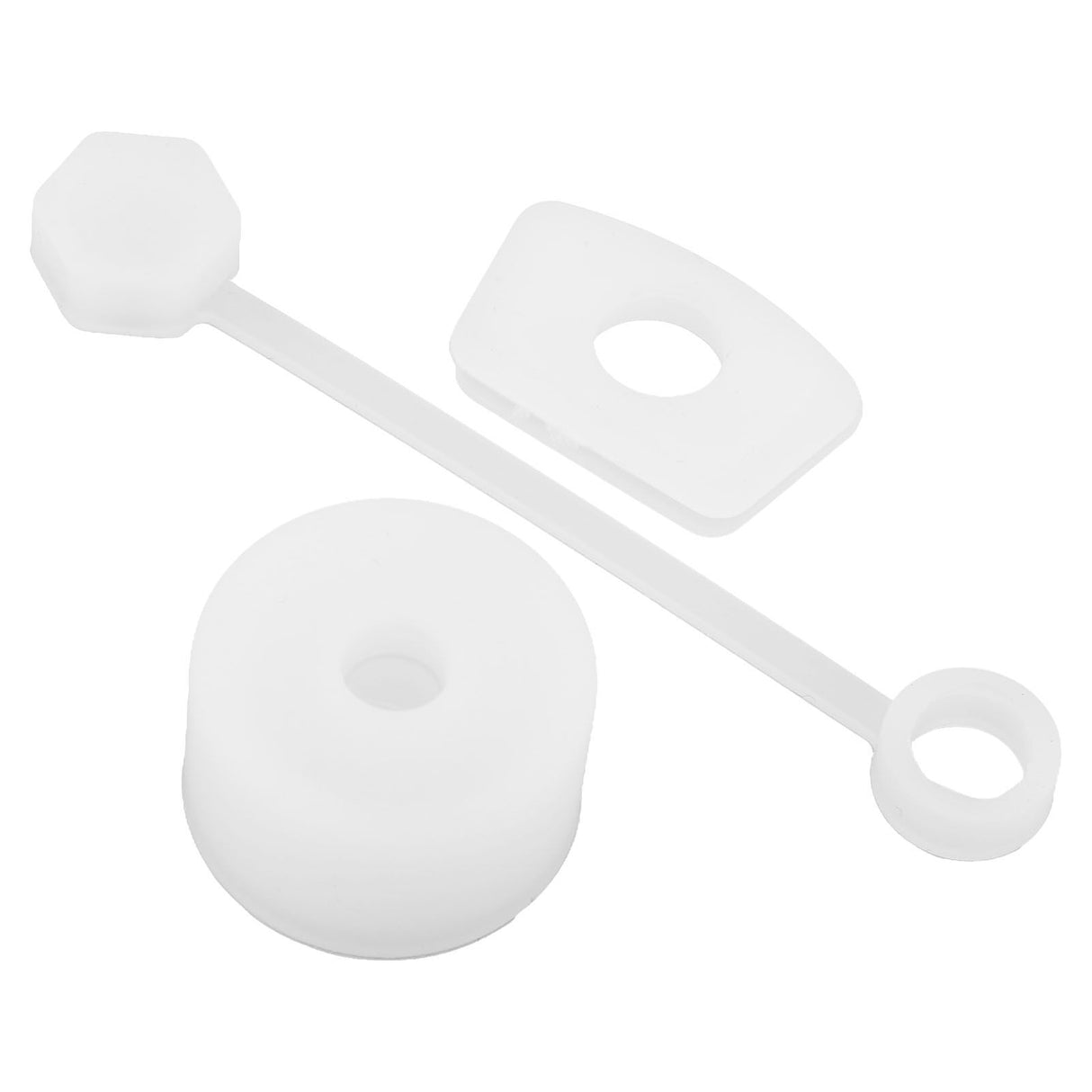 4 Set Silicone Spill Proof Stopper Set Tumbler Accessories Including Straw Cover Cap Square Leak Stopper Round Lid Stopper Plug Transparent White