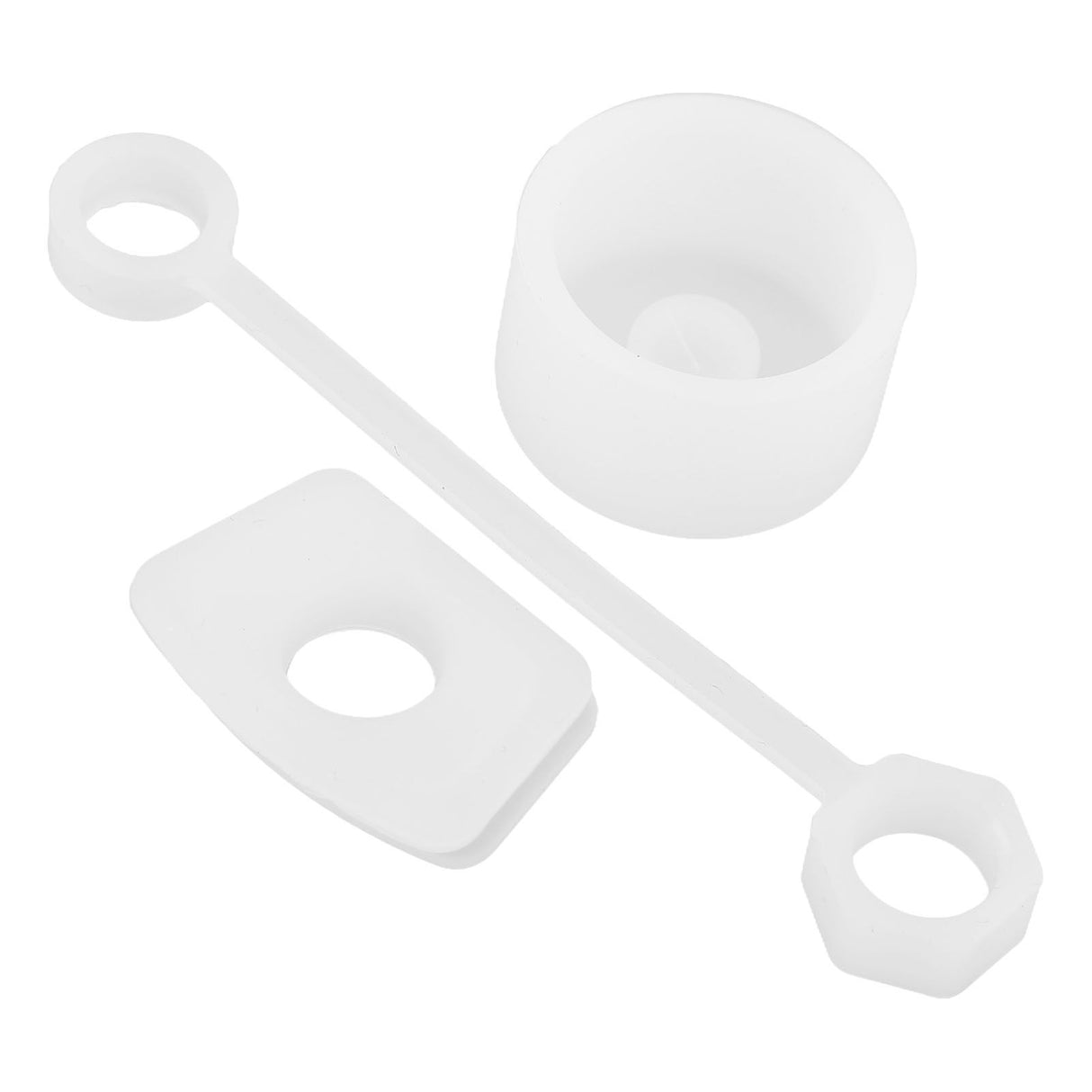 4 Set Silicone Spill Proof Stopper Set Tumbler Accessories Including Straw Cover Cap Square Leak Stopper Round Lid Stopper Plug Transparent White
