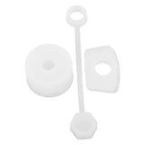 4 Set Silicone Spill Proof Stopper Set Tumbler Accessories Including Straw Cover Cap Square Leak Stopper Round Lid Stopper Plug Transparent White - Extra Image