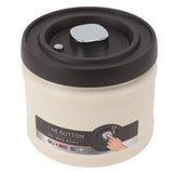 Vacuum Sealed Coffee Container 304 Stainless Steel Press Type Airtight Food Storage Container for Coffee Beans Tea Nuts 750ML Beige - Front View