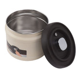 Vacuum Sealed Coffee Container 304 Stainless Steel Press Type Airtight Food Storage Container for Coffee Beans Tea Nuts 1600ML Beige