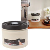 Vacuum Sealed Coffee Container 304 Stainless Steel Press Type Airtight Food Storage Container for Coffee Beans Tea Nuts 1600ML Beige
