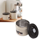 Vacuum Sealed Coffee Container 304 Stainless Steel Press Type Airtight Food Storage Container for Coffee Beans Tea Nuts 1600ML Beige