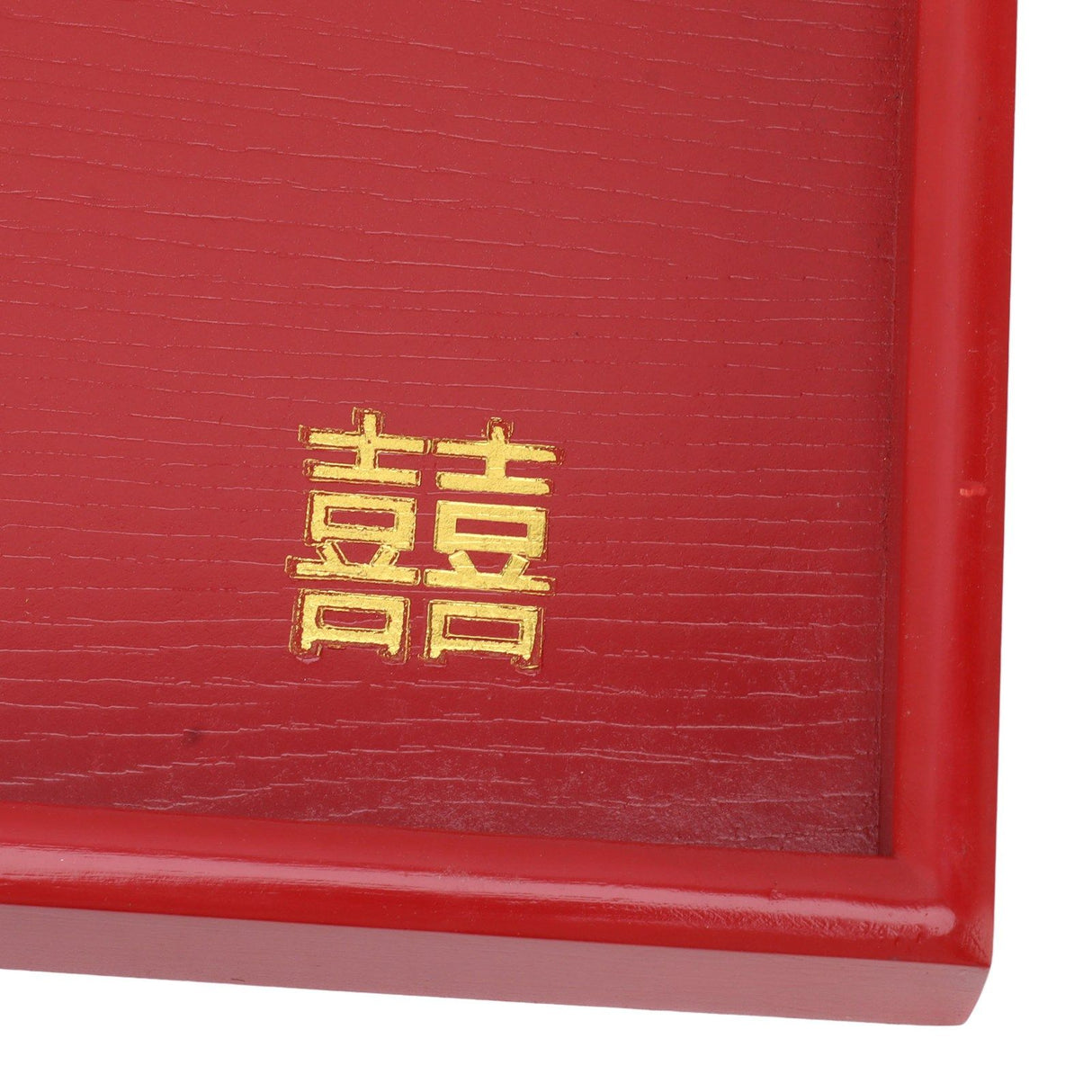 4Pcs Serving Tray Chinese Style Red Wedding Tea Coffee Snack Plate Wooden Fruit Candy Salver Square