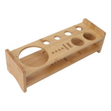 Bartender Kit Stand Large Capacity Space Saving Bamboo Wood Bartending Tool Storage Holder for Bar Home - Front View