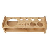 Bartender Kit Stand Large Capacity Space Saving Bamboo Wood Bartending Tool Storage Holder for Bar Home - Side View