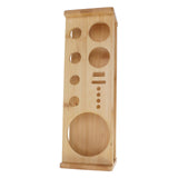 Bartender Kit Stand Large Capacity Space Saving Bamboo Wood Bartending Tool Storage Holder for Bar Home - Close-Up Angle