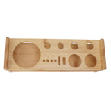 Bartender Kit Stand Large Capacity Space Saving Bamboo Wood Bartending Tool Storage Holder for Bar Home - Low Angle