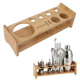 Bartender Kit Stand Large Capacity Space Saving Bamboo Wood Bartending Tool Storage Holder for Bar Home - Extra Image