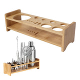 Bartender Kit Stand Large Capacity Space Saving Bamboo Wood Bartending Tool Storage Holder for Bar Home - Extra Image