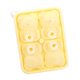 Little Bear Shape Ice Mold 4 Grids Silicone Ice Block Mould for Making Ice Cream Cake Candle Yellow