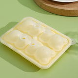 Little Bear Shape Ice Mold 4 Grids Silicone Ice Block Mould for Making Ice Cream Cake Candle Yellow