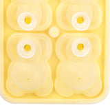 Little Bear Shape Ice Mold 4 Grids Silicone Ice Block Mould for Making Ice Cream Cake Candle Yellow