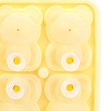 Little Bear Shape Ice Mold 4 Grids Silicone Ice Block Mould for Making Ice Cream Cake Candle Yellow