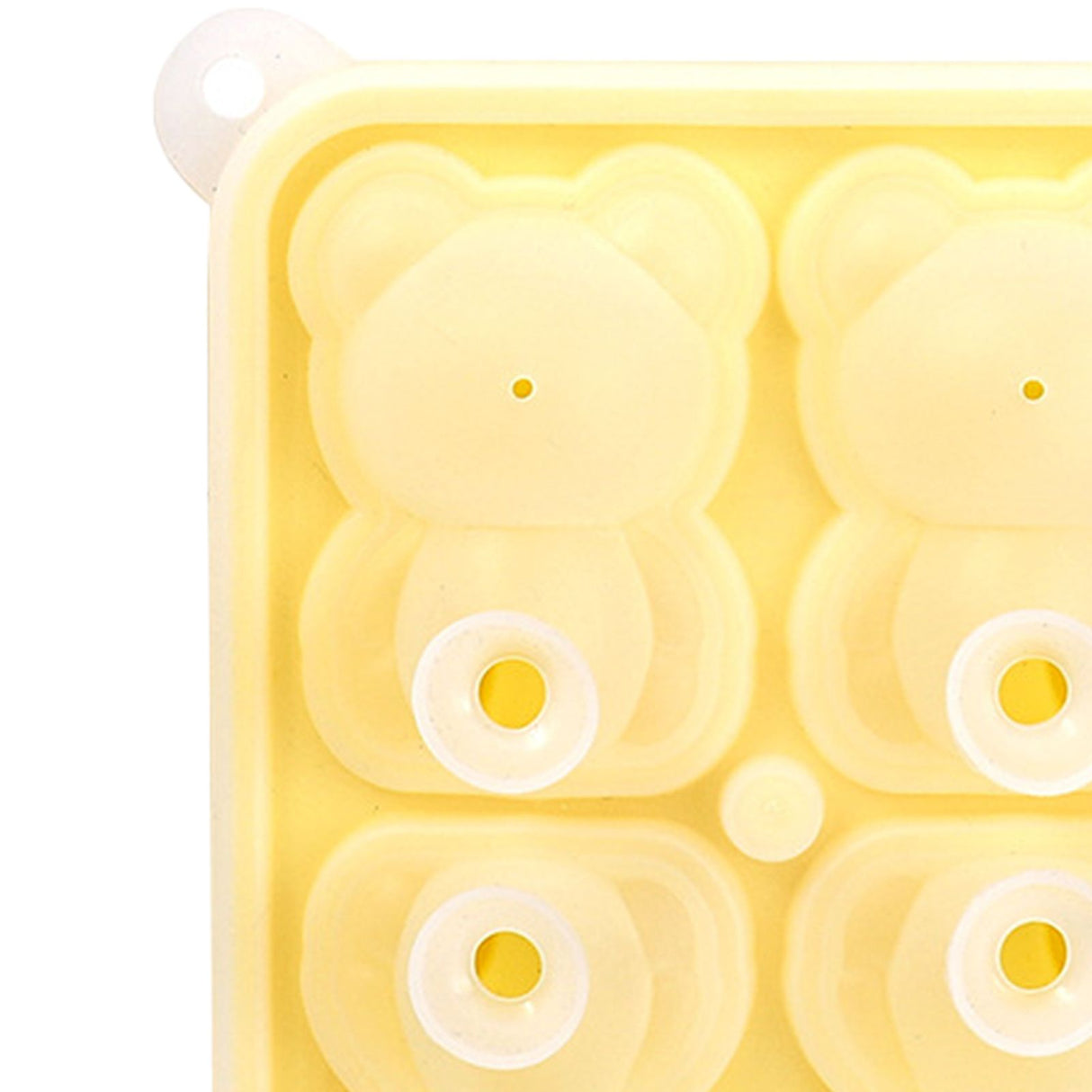 Little Bear Shape Ice Mold 4 Grids Silicone Ice Block Mould for Making Ice Cream Cake Candle Yellow
