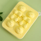 Little Bear Shape Ice Mold 4 Grids Silicone Ice Block Mould for Making Ice Cream Cake Candle Yellow - Extra Image