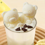 Little Bear Shape Ice Mold 4 Grids Silicone Ice Block Mould for Making Ice Cream Cake Candle Yellow