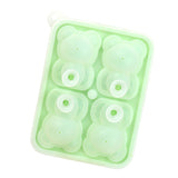 Little Bear Shape Ice Mold 4 Grids Silicone Ice Block Mould for Making Ice Cream Cake Candle Green
