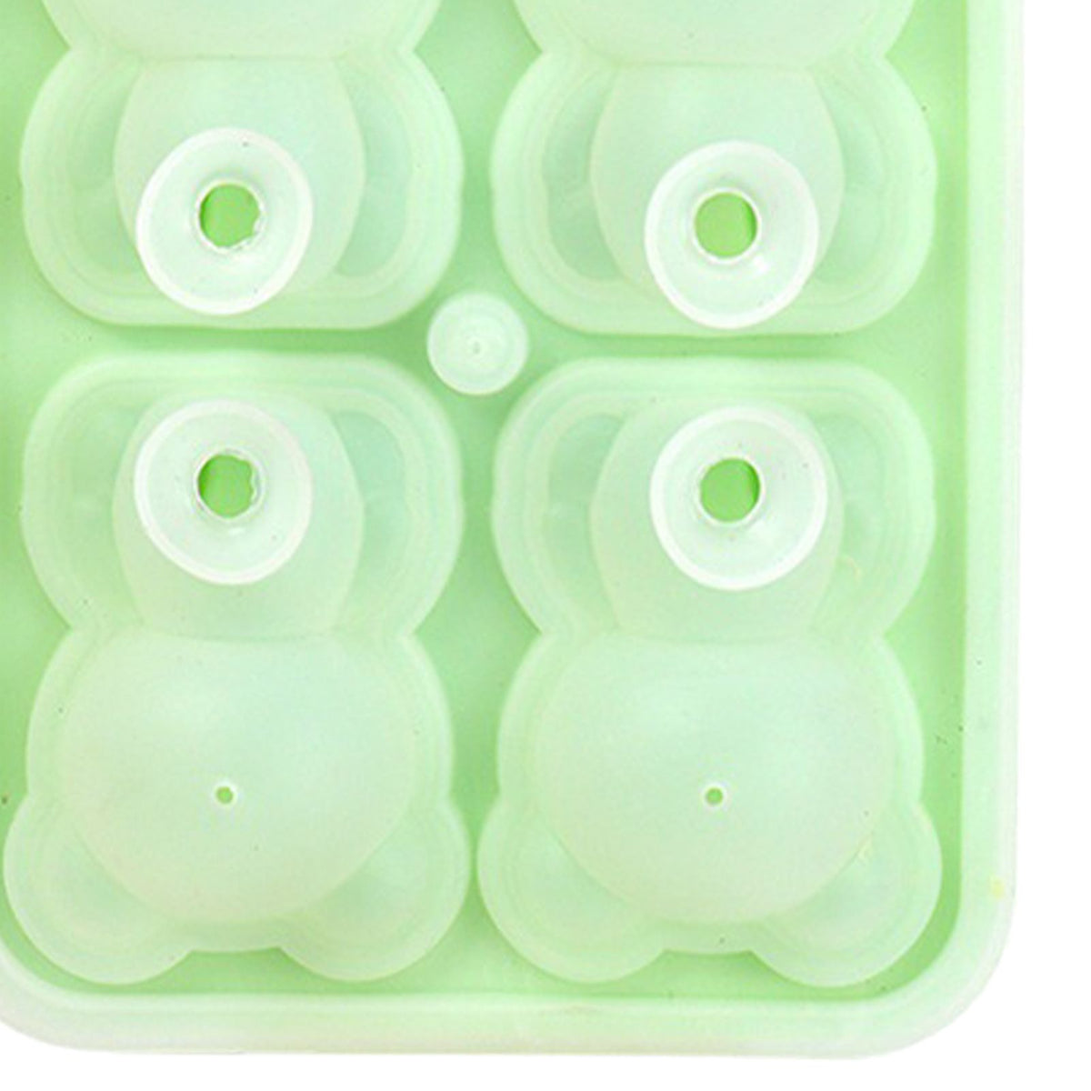 Little Bear Shape Ice Mold 4 Grids Silicone Ice Block Mould for Making Ice Cream Cake Candle Green