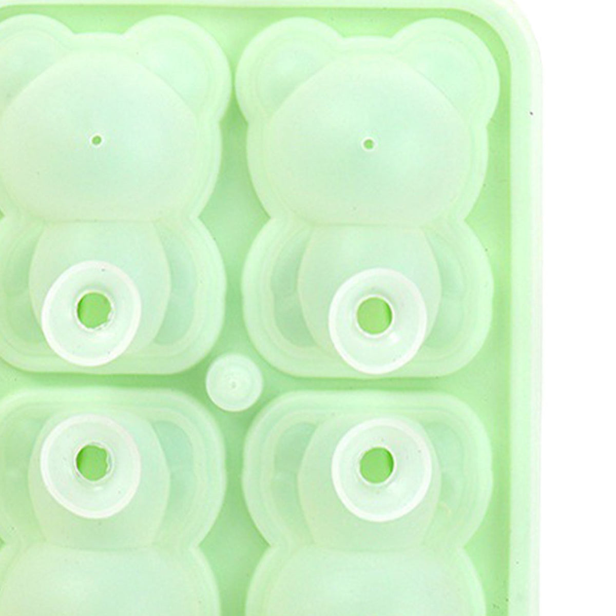 Little Bear Shape Ice Mold 4 Grids Silicone Ice Block Mould for Making Ice Cream Cake Candle Green