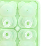 Little Bear Shape Ice Mold 4 Grids Silicone Ice Block Mould for Making Ice Cream Cake Candle Green