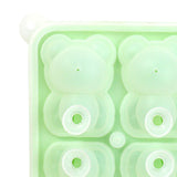 Little Bear Shape Ice Mold 4 Grids Silicone Ice Block Mould for Making Ice Cream Cake Candle Green