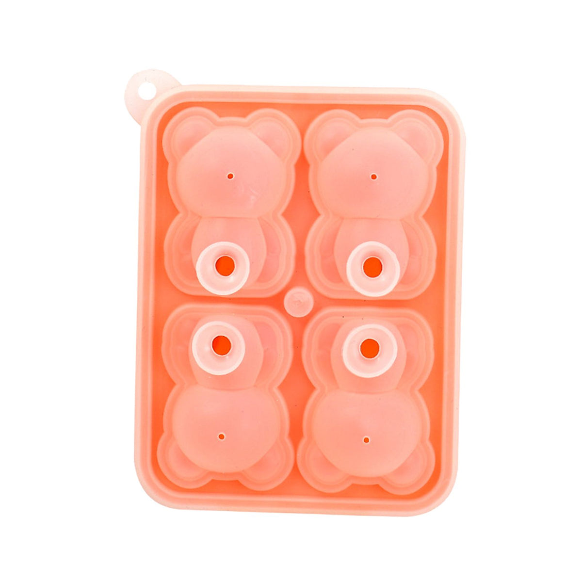 Little Bear Shape Ice Mold 4 Grids Silicone Ice Block Mould for Making Ice Cream Cake Candle Pink