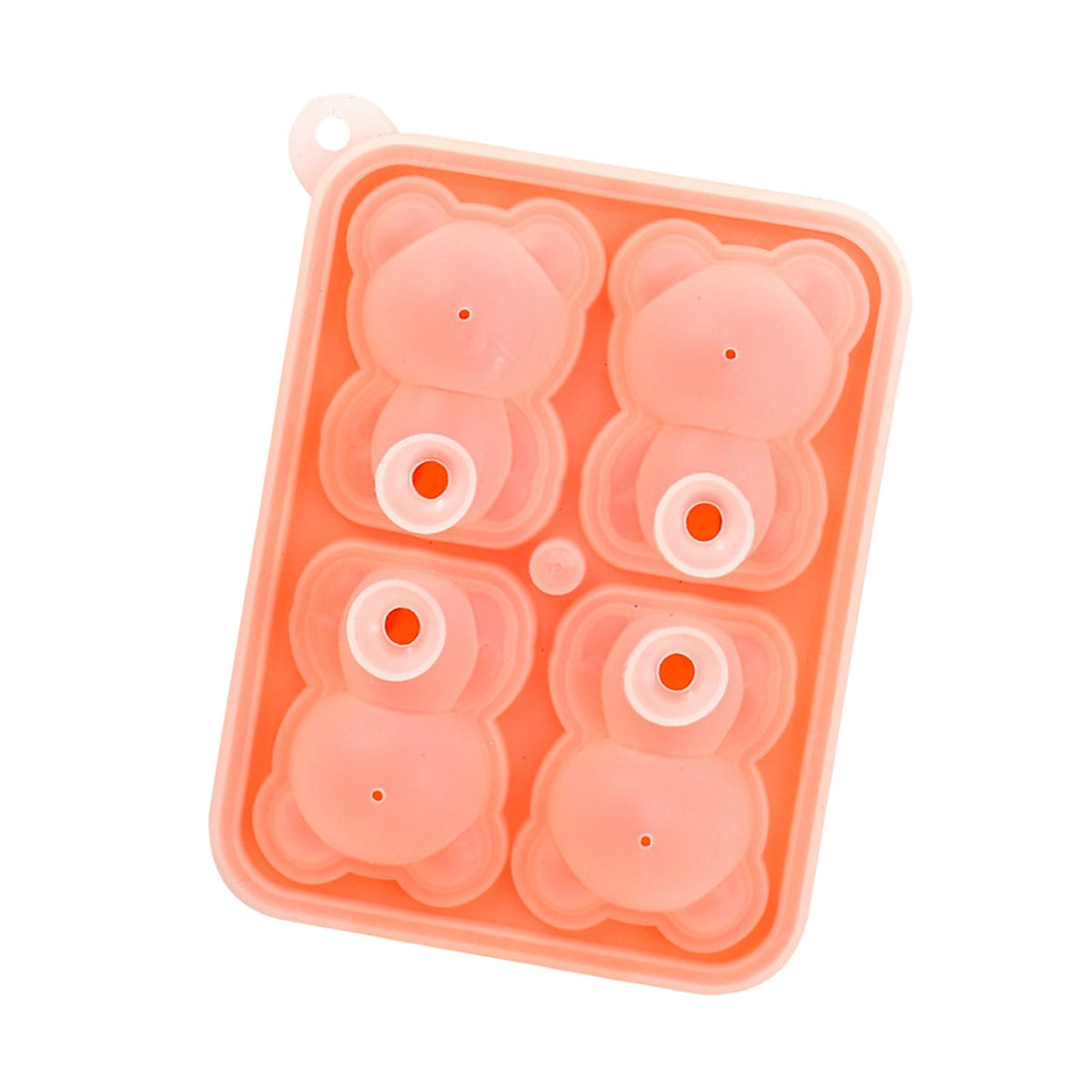 Little Bear Shape Ice Mold 4 Grids Silicone Ice Block Mould for Making Ice Cream Cake Candle Pink