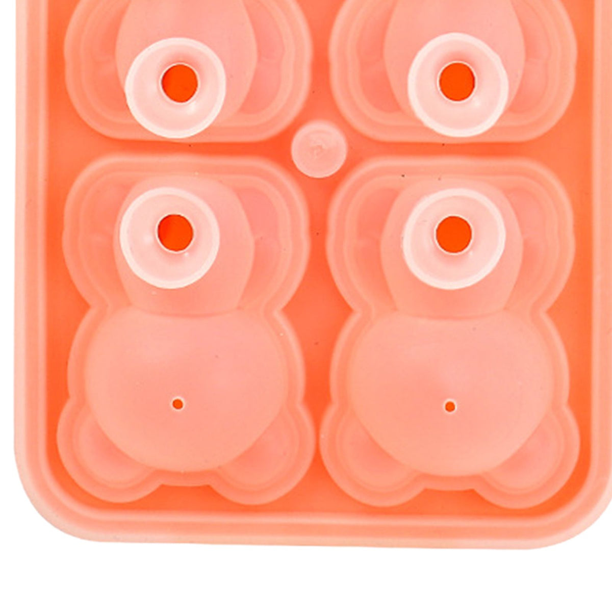 Little Bear Shape Ice Mold 4 Grids Silicone Ice Block Mould for Making Ice Cream Cake Candle Pink
