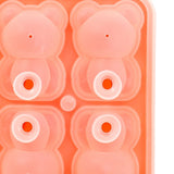 Little Bear Shape Ice Mold 4 Grids Silicone Ice Block Mould for Making Ice Cream Cake Candle Pink