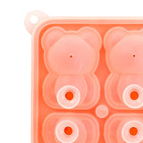 Little Bear Shape Ice Mold 4 Grids Silicone Ice Block Mould for Making Ice Cream Cake Candle Pink