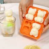 Little Bear Shape Ice Mold 4 Grids Silicone Ice Block Mould for Making Ice Cream Cake Candle Pink - Extra Image