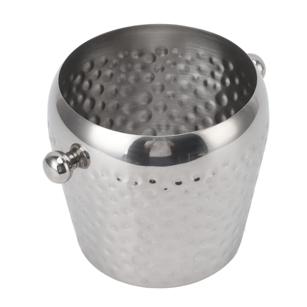 Ice Bucket Stainless Steel Mini Insulated Frozen Container for Bar Wine Champagne 1L Sliver