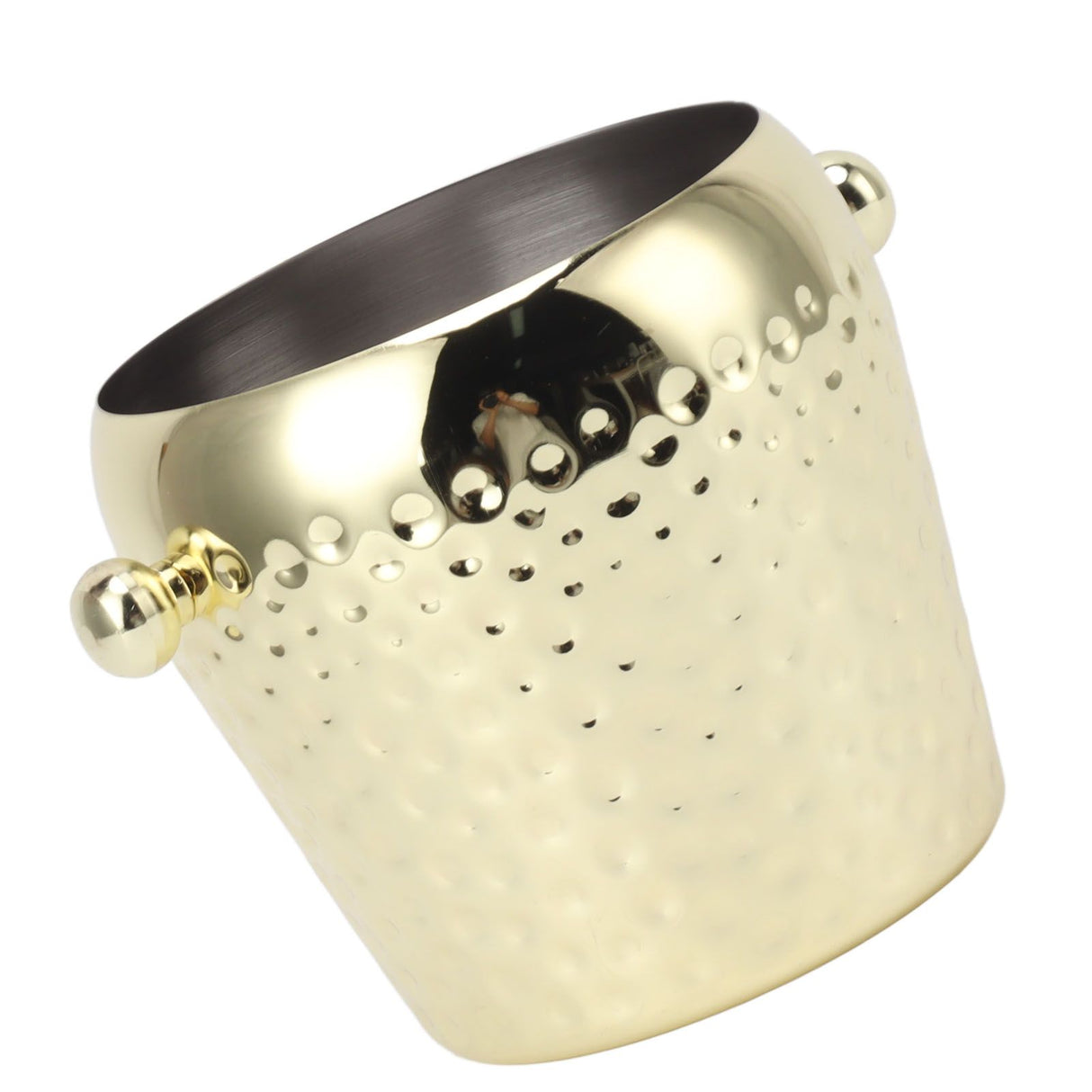 Ice Bucket Stainless Steel Mini Insulated Frozen Container for Bar Wine Champagne 1L Gold