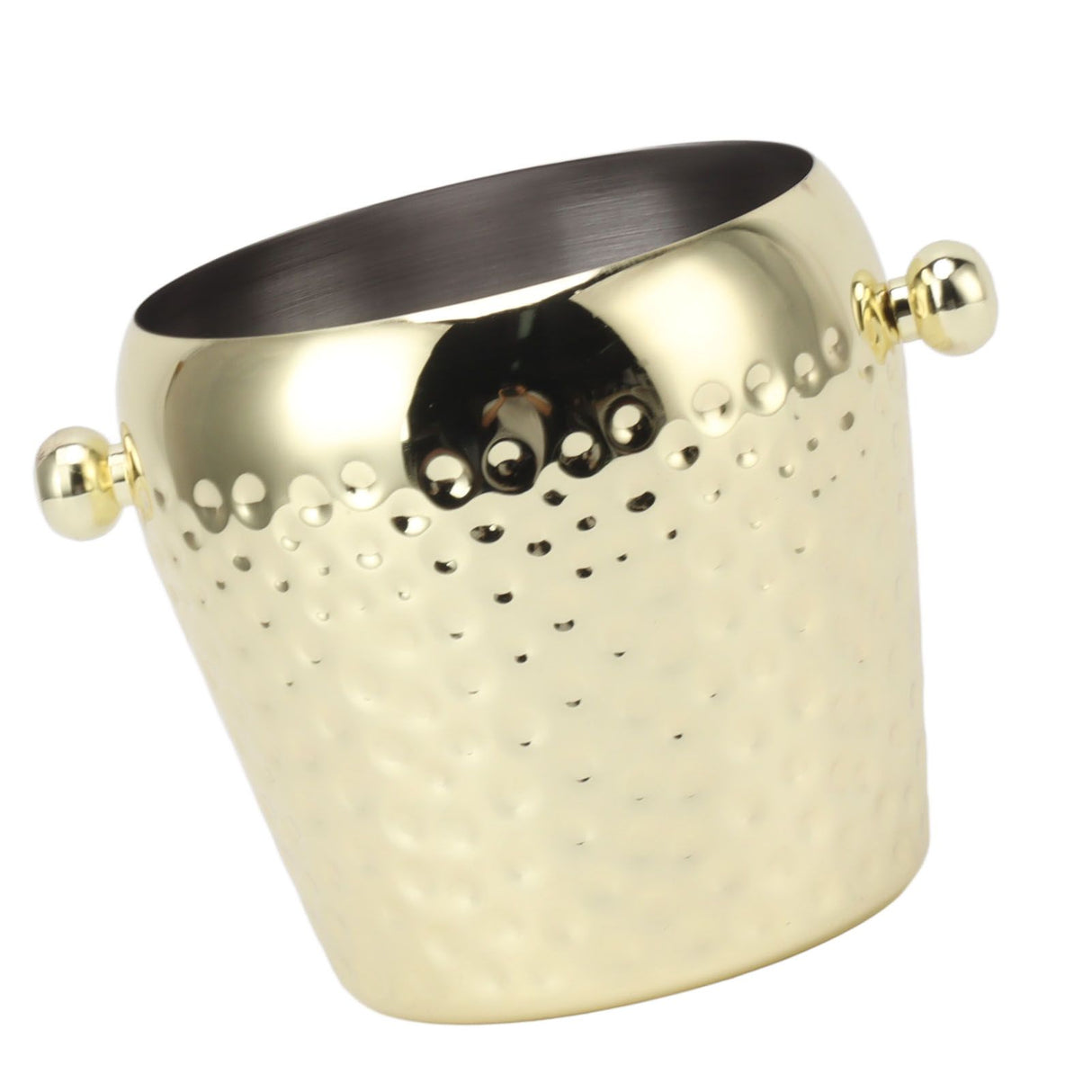 Ice Bucket Stainless Steel Mini Insulated Frozen Container for Bar Wine Champagne 1L Gold