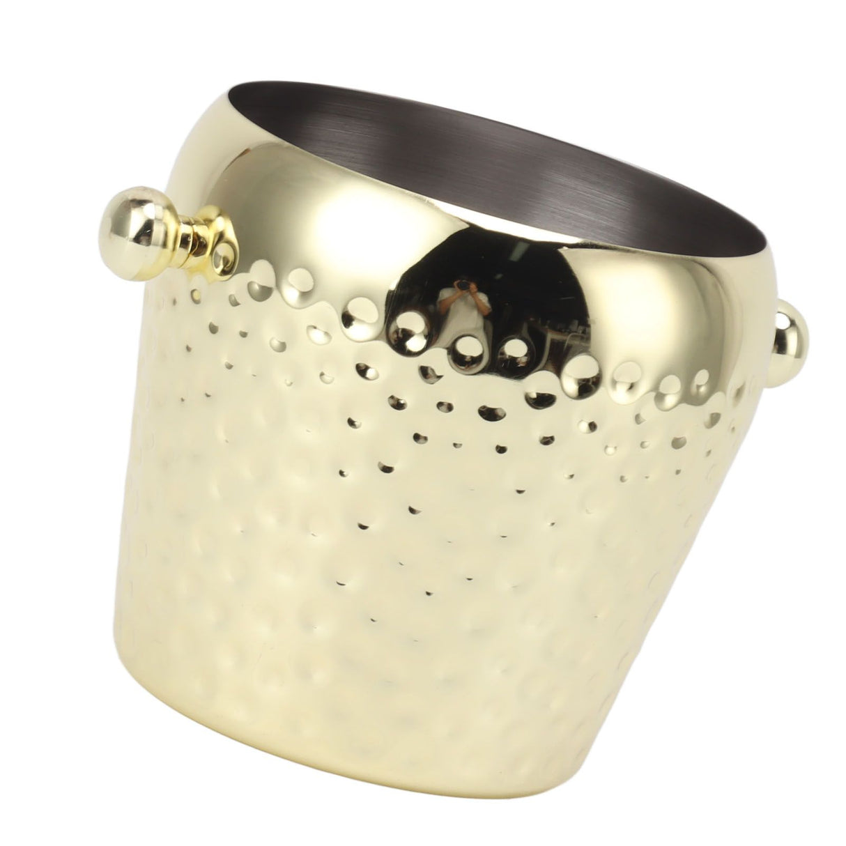 Ice Bucket Stainless Steel Mini Insulated Frozen Container for Bar Wine Champagne 1L Gold
