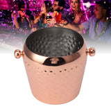 Ice Bucket Stainless Steel Mini Insulated Frozen Container for Bar Wine Champagne 1L Rose Gold