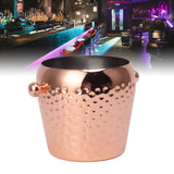 Ice Bucket Stainless Steel Mini Insulated Frozen Container for Bar Wine Champagne 1L Rose Gold