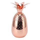 Cocktail Shaker Pineapple Shape Stainless Steel Polished Smooth Surface 500ml for Home Bar Rose Gold
