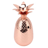 Cocktail Shaker Pineapple Shape Stainless Steel Polished Smooth Surface 500ml for Home Bar Rose Gold